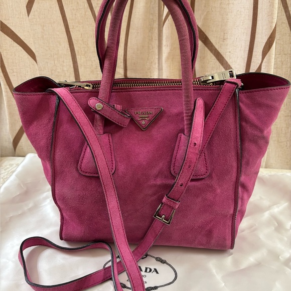 Prada Handbags - 🆕 Prada Milano two way Suede Tote Bag👜
